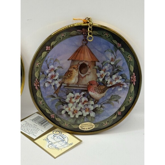 Via Vermont Art Catchers Enesco Set Of 2 Birds Suncatchers NOS - Picture 9 of 9